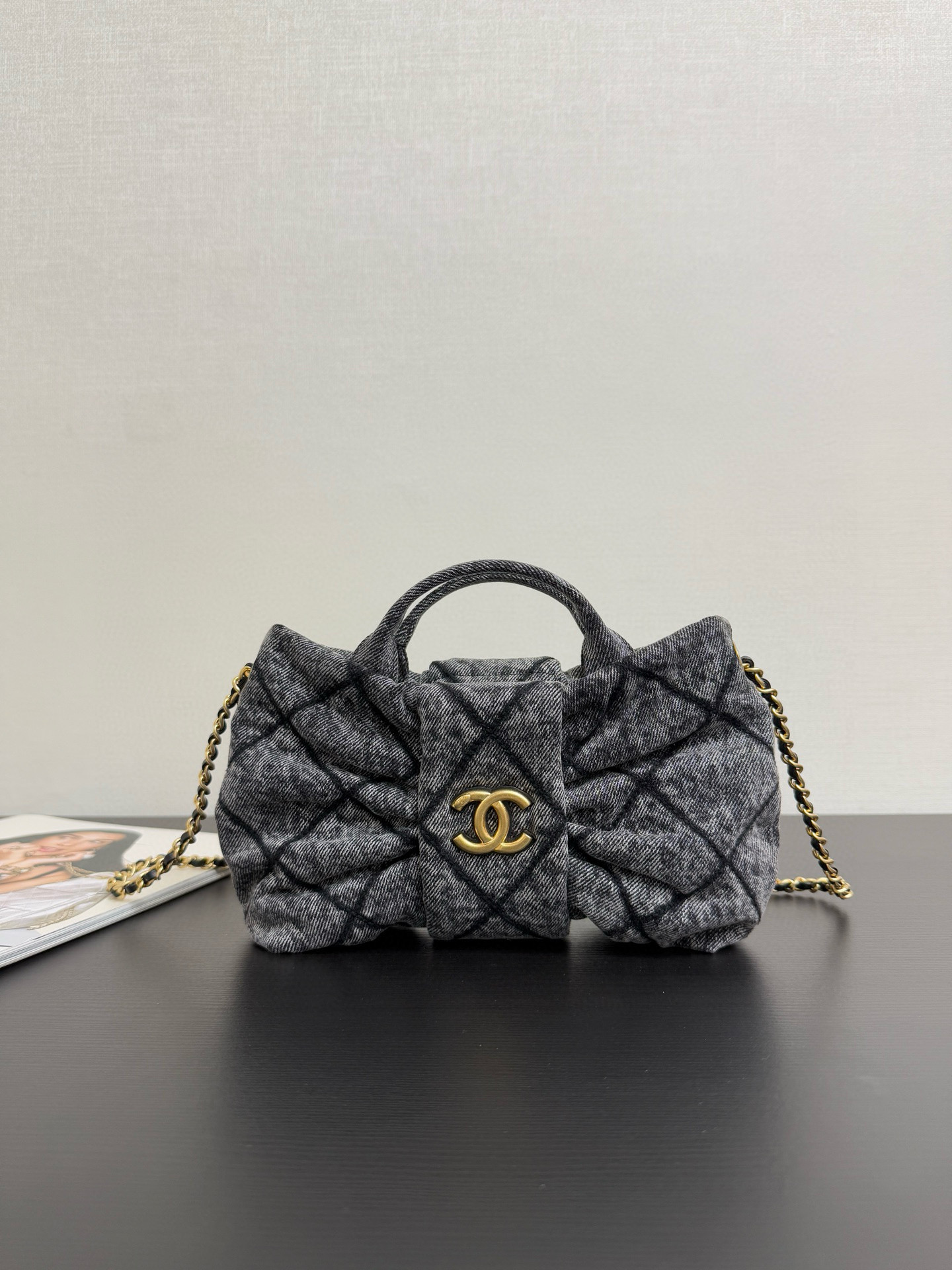 샤넬 Chanel 25k AS5849 Mini Bow Bag 99515 Black 26cm