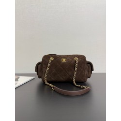샤넬 Chanel 25k Chain Handle Bowling Bag 99517 Brown 24cm