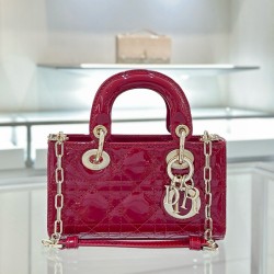 디올 Dior Lady D-Joy Micro Bag Wine red 16cm