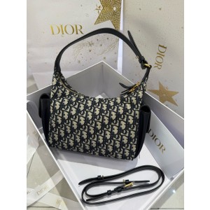 디올 Dior D-Dream Bag Blue Oblique Jacquard 22cm
