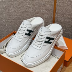 에르메스 Hermes 621 Keep 스니커즈 Calfskin&White and Green