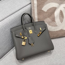 에르메스 Hermes Birkin 25cm Germany Leather 0L Gris Meyer/gold