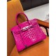 에르메스 Hermes Birkin 30cm France Hcp Alligator crocodile J5 Rose Scheherazade/silver