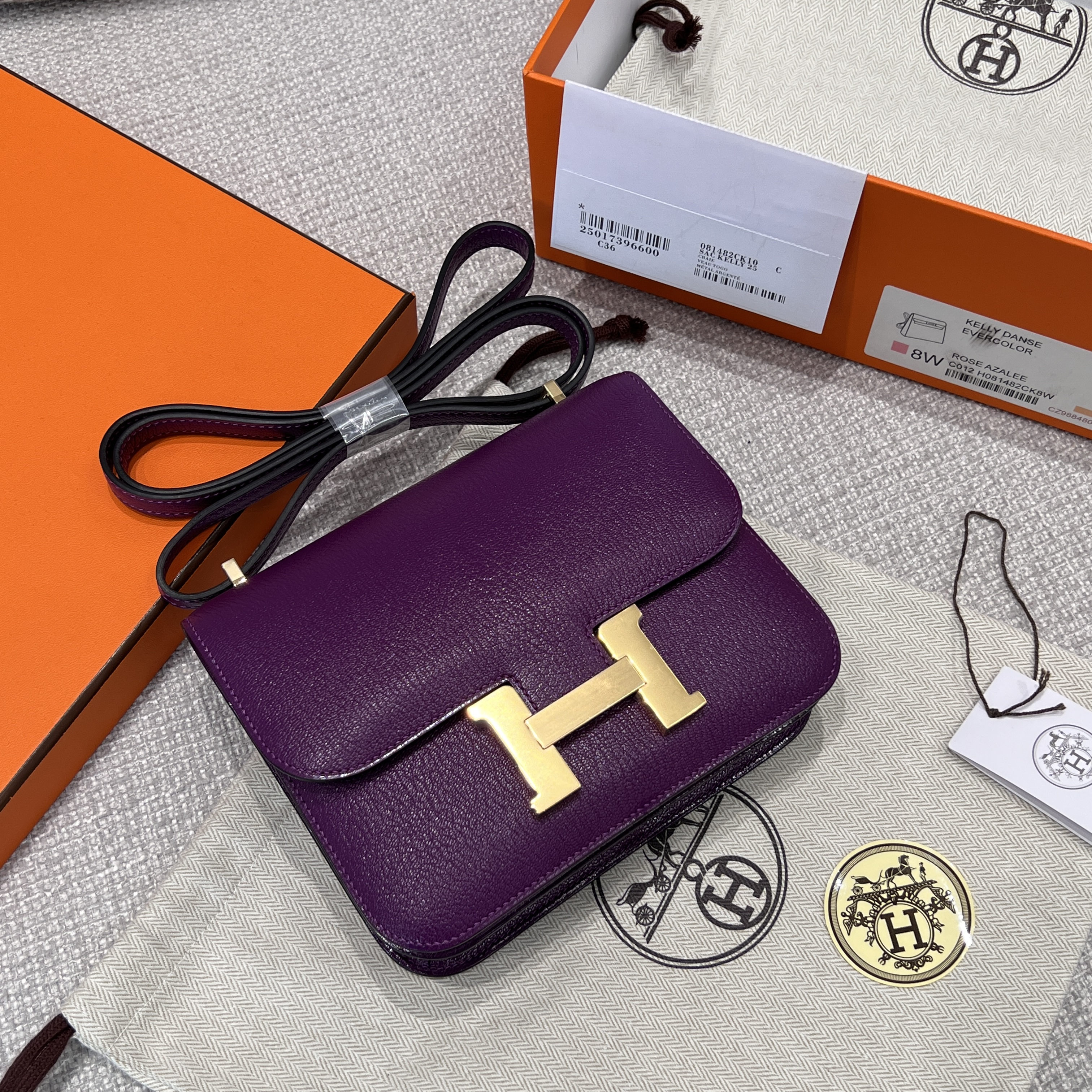 에르메스 Hermes Constance 19cm Mysore P9 Anemone/gold