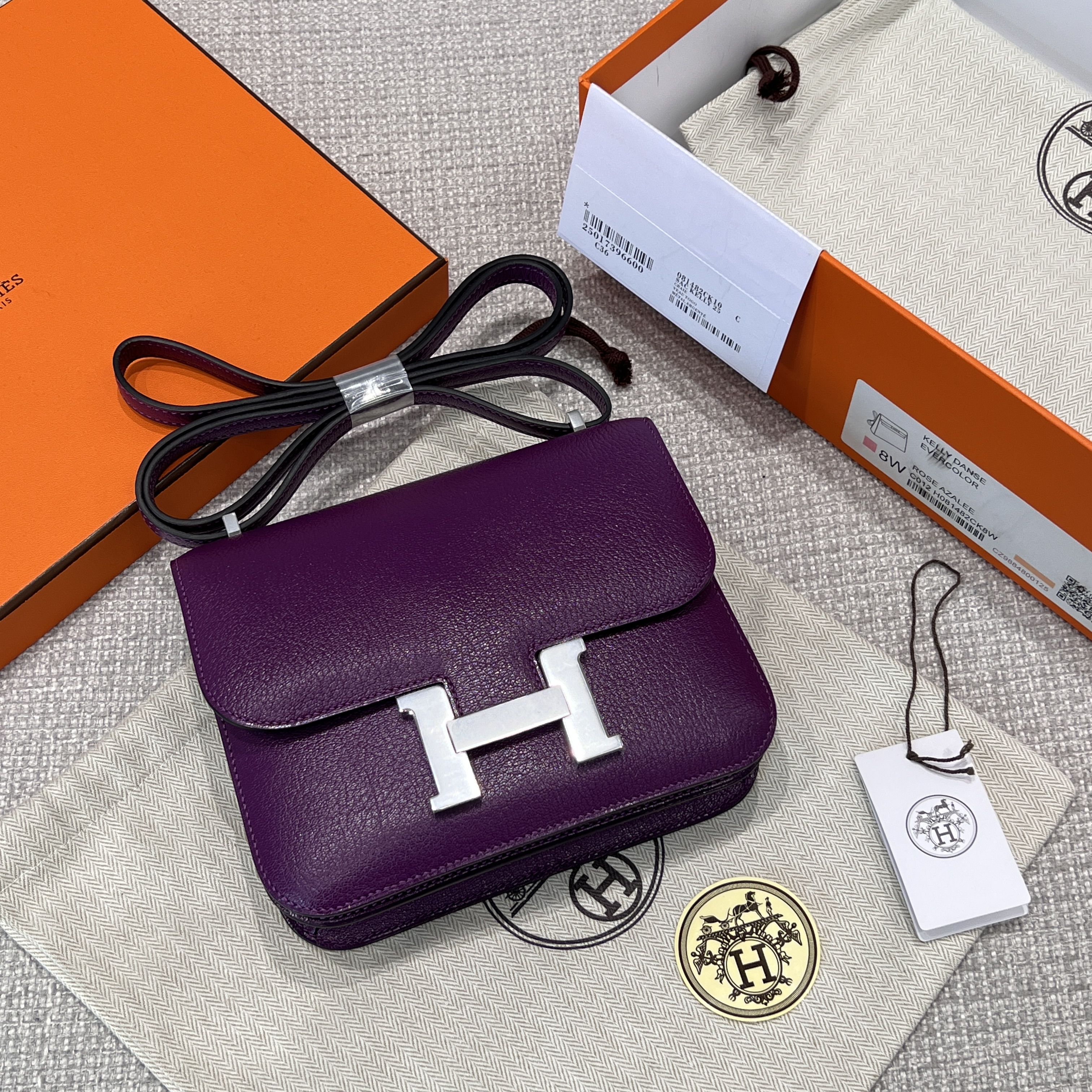 에르메스 Hermes Constance 19cm Mysore P9 Anemone/silver