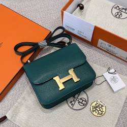 에르메스 Hermes Constance 19cm Mysore Z6 Malachite/gold