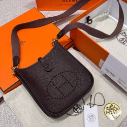 에르메스 Hermes Evelyne 16cm Germany Leather 0G Rouge Sellier/gold