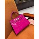 에르메스 Hermes Kelly 25cm France Hcp Alligator crocodile J5 Rose Scheherazade/silver