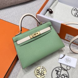 에르메스 Hermes Mini Kelly Mysore 3i Vert criquet and i2 Nata/gold