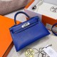 에르메스 Hermes Mini Kelly Mysore 7T Blue Electric/silver