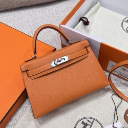 에르메스 Hermes Mini Kelly Mysore 93 Orange/silver
