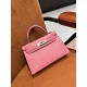 에르메스 Hermes Mini Kelly Ostrich L4 Bubble Gum/silver