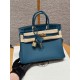 에르메스 Hermes Birkin 25cm Togo and Niloticus W0 Vert Bosphore/gold