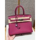 에르메스 Hermes Birkin 30cm Togo L3 Rouge Purple/silver
