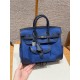 에르메스 Hermes Birkin Cargo 25cm Canvas and Swift Blue Egee 7U Blue Navy/silver