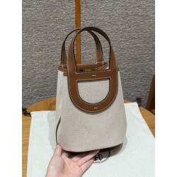 에르메스 Hermes in the loop 18cm Canbas and Swift 37 Gold/gold