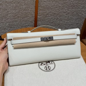 에르메스 Hermes Kelly cut 31cm Swift 0T Mushroom/silver