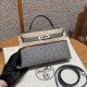 에르메스 Hermes Mini Kelly 19cm KK ostrich 8U Blue glacier/silver