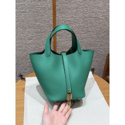에르메스 Hermes Picotin lock 18cm clemence 06 Vert jade/gold