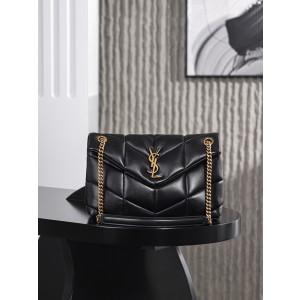 생로랑 Saint laurent/YSL 577476 Puffer Small Chain Bag in Quilted Lambskin Black 29cm