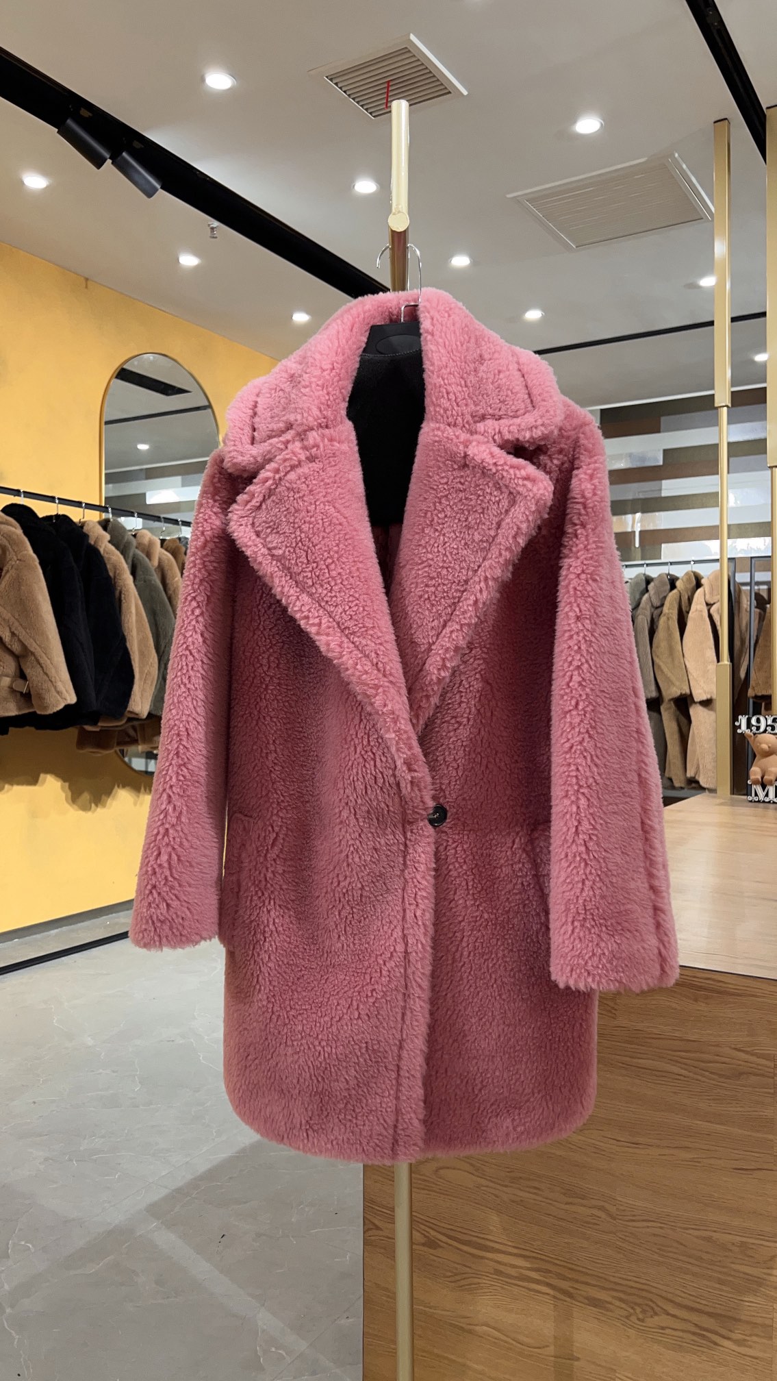 막스마라 Max Mara Teddy Bear Icon Coat 테디베어 （짧은 항）코트 bean paste powder 팥고물 가루