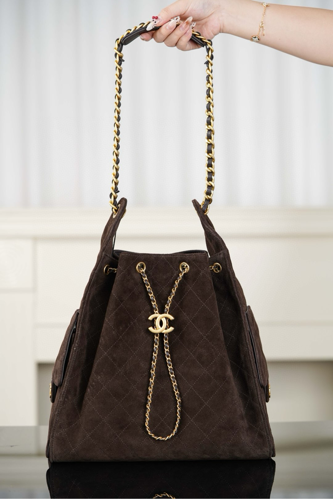 샤넬 CHANEL 25c 25Medium Handbag AS5311 Brown 30cm