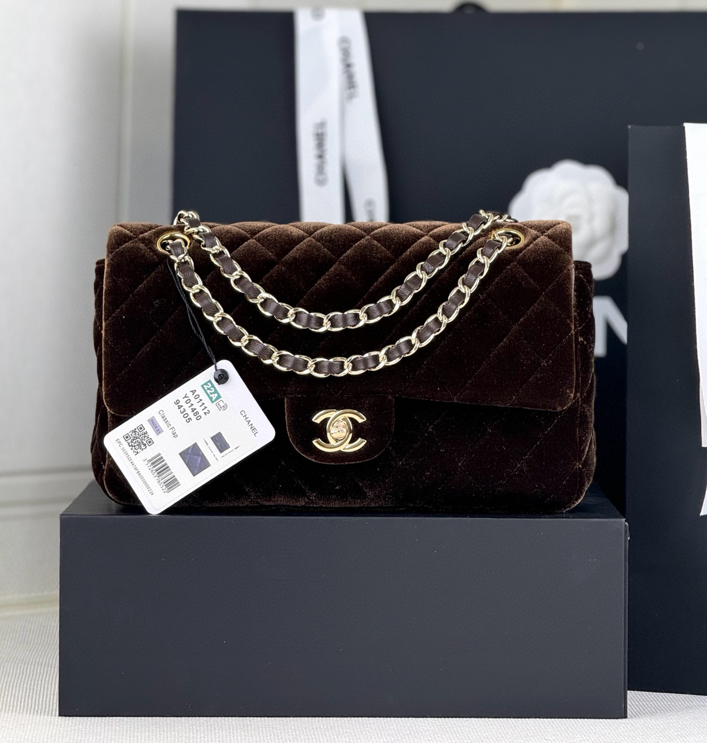 샤넬 Chanel A01112 Medium Classic Flap Bag Brown 25cm