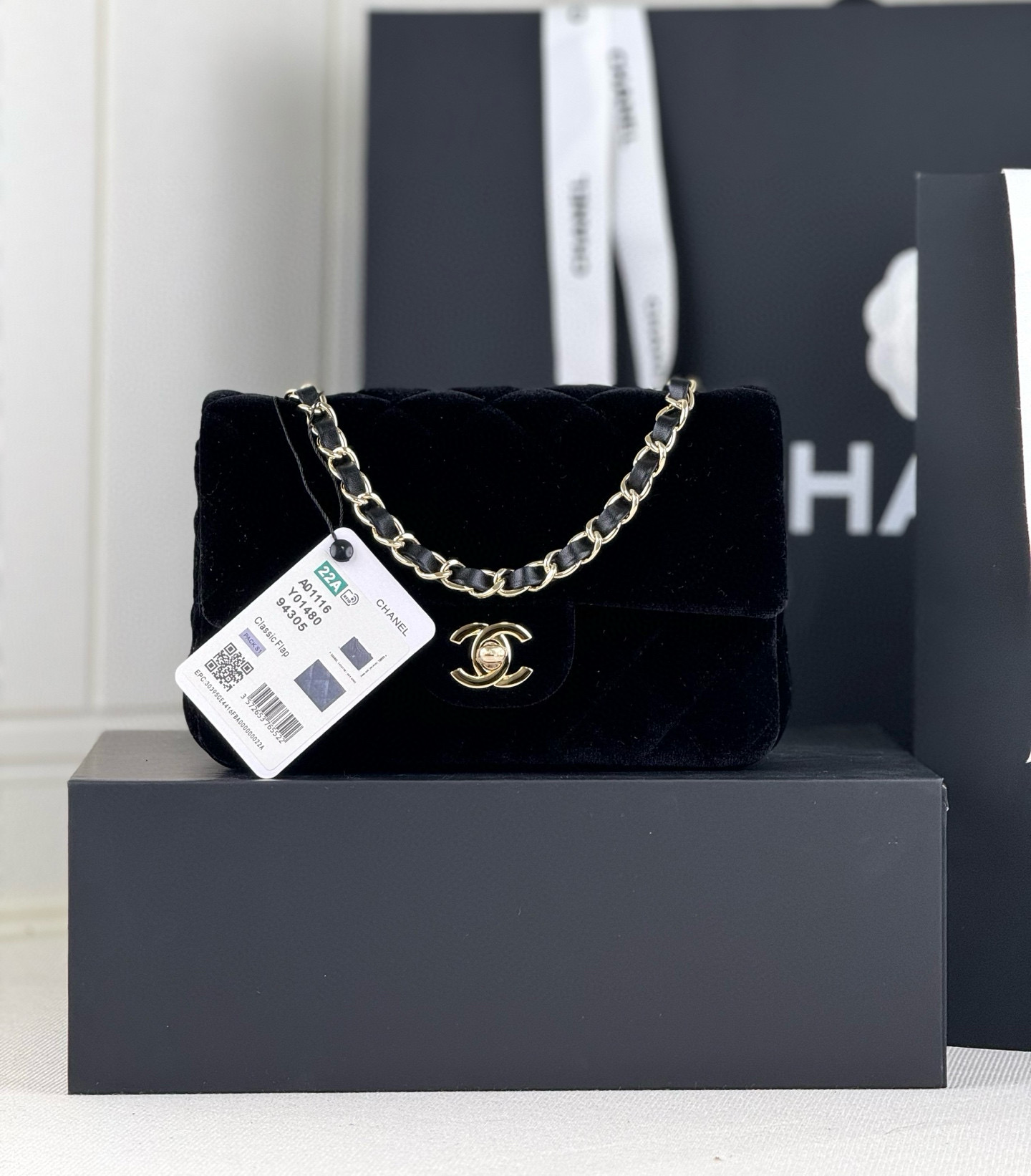 샤넬 Chanel A01116 Mini Classic Flap Bag Black 20cm