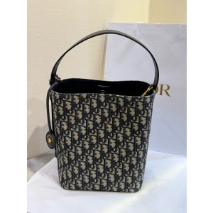 디올 Dior Diorstar Bucket bag Oblique Blue 24cm