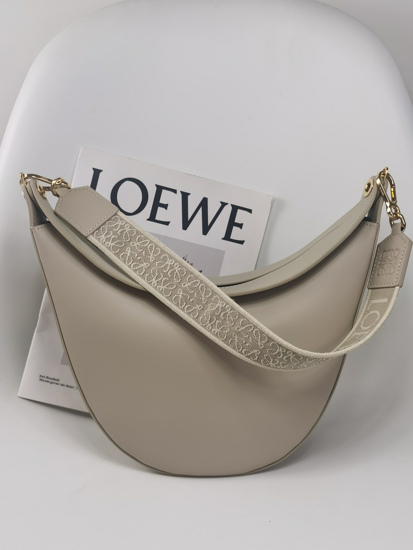 로에베 Loewe 3070 Luna Bag in Satin Calfskin and Jacquard
