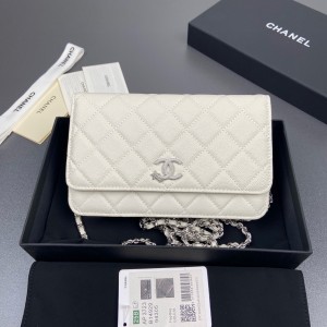 샤넬 Chanel AP3723 Classic Wallet On Chain WOC White 20cm