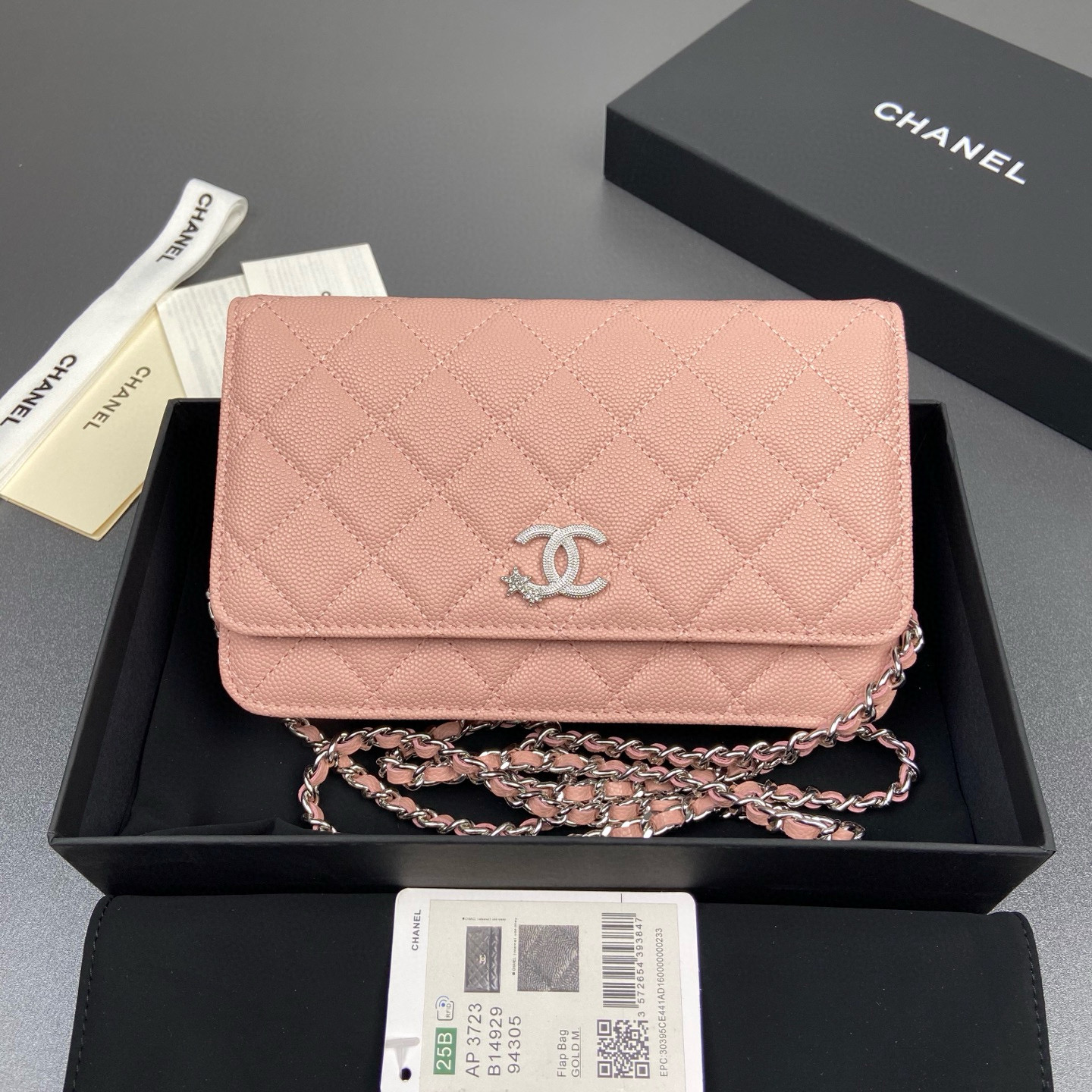 샤넬 Chanel AP3723 Classic Wallet On Chain WOC Pink 20cm