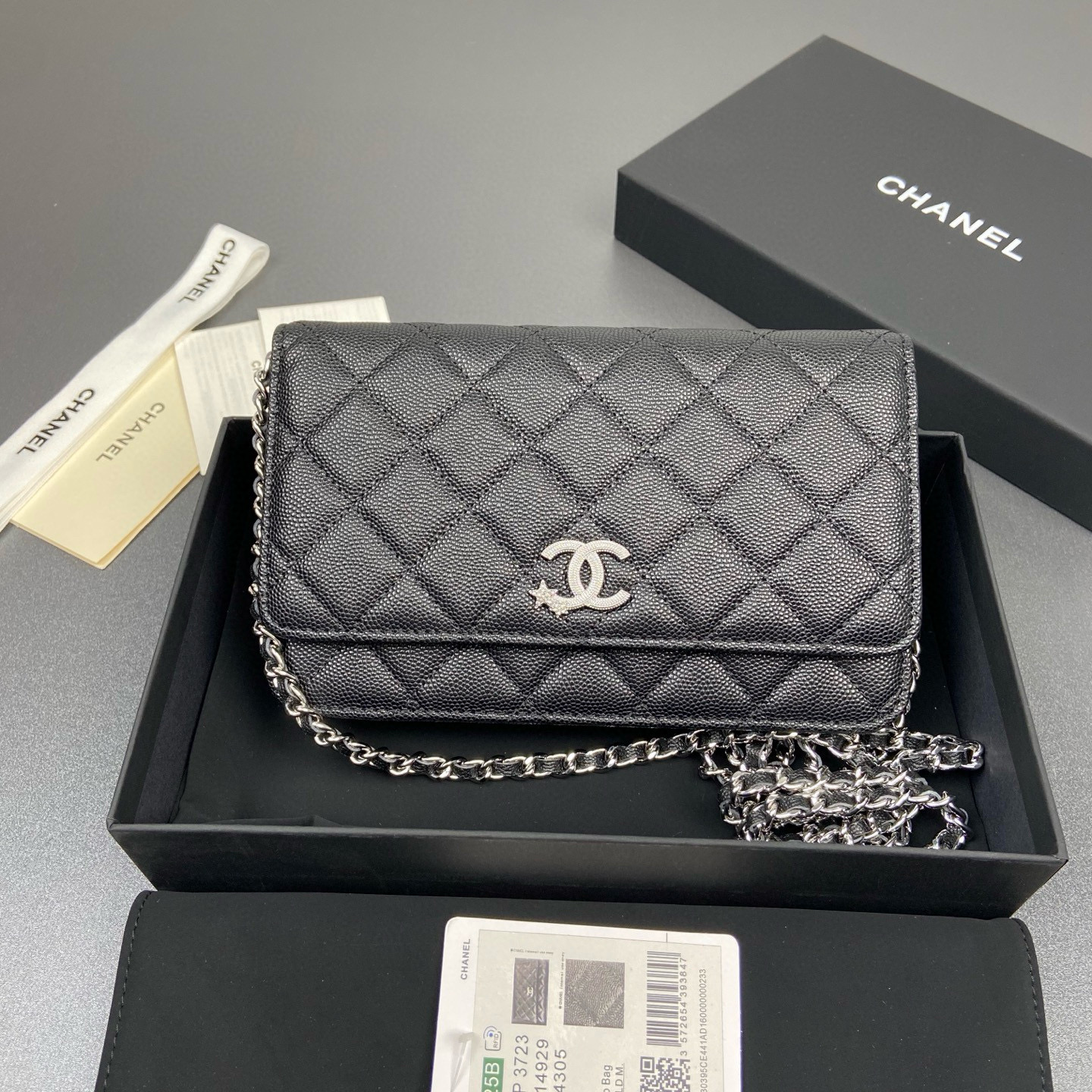 샤넬 Chanel AP3723 Classic Wallet On Chain WOC Black 20cm
