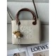 로에베 Loewe 3072 Anagram Tote Bag in Jacqurad and Calfskin Ecru Tan 22cm