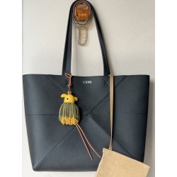 로에베 Loewe 1765 Puzzle Fold Tote Bag in Shiny Calfskin