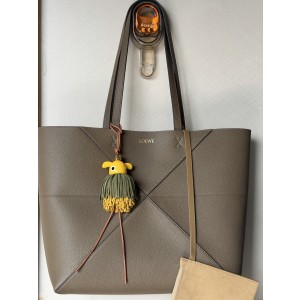 로에베 Loewe 1765 Puzzle Fold Tote Bag in Shiny Calfskin