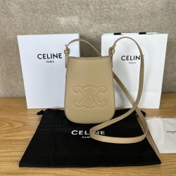 셀린느 Celine 10M753 Heloise Phone Pouch in Supple Calfskin Cappuccino