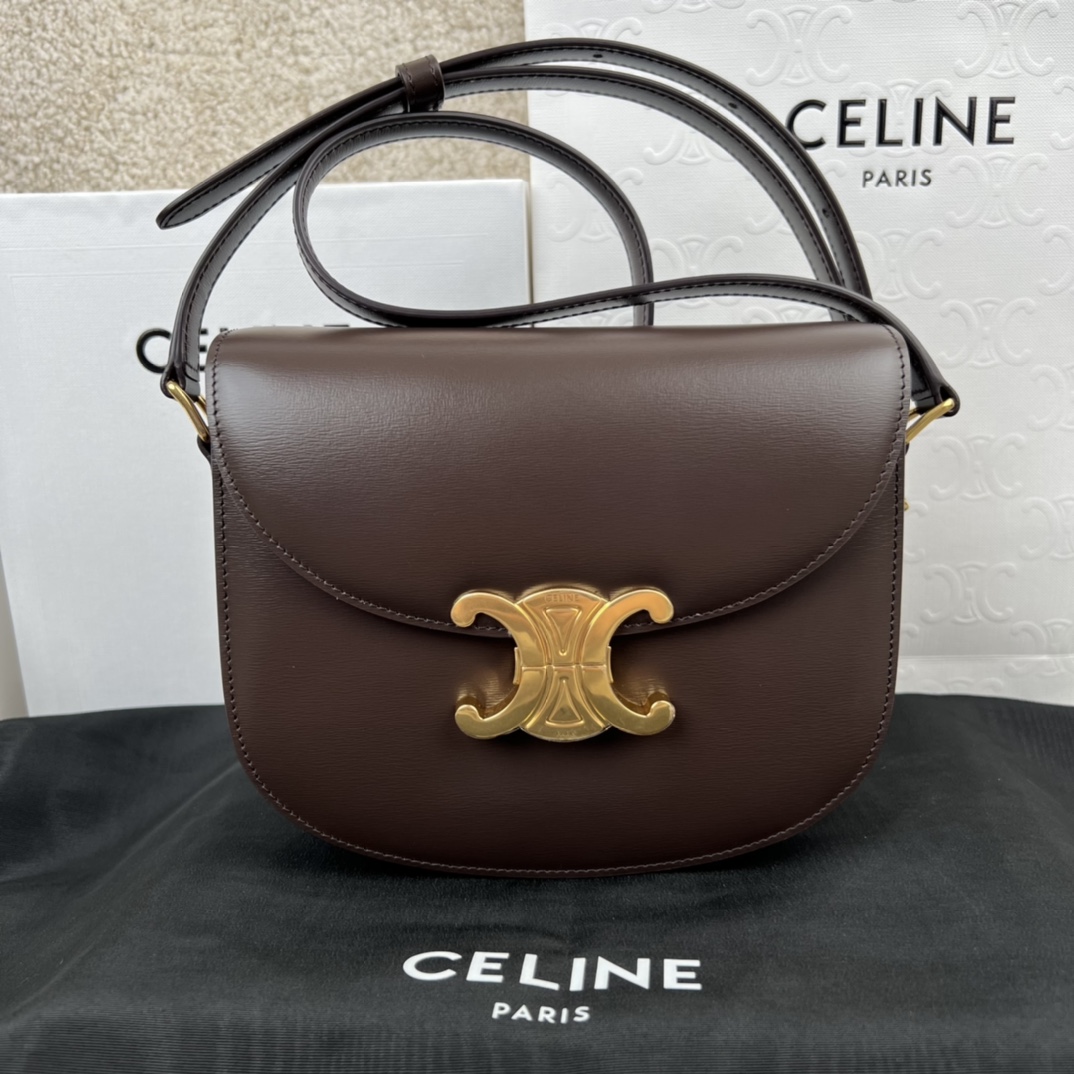 셀린느 Celine 110413 Besace Clea in Shiny Calfskin 18.5cm