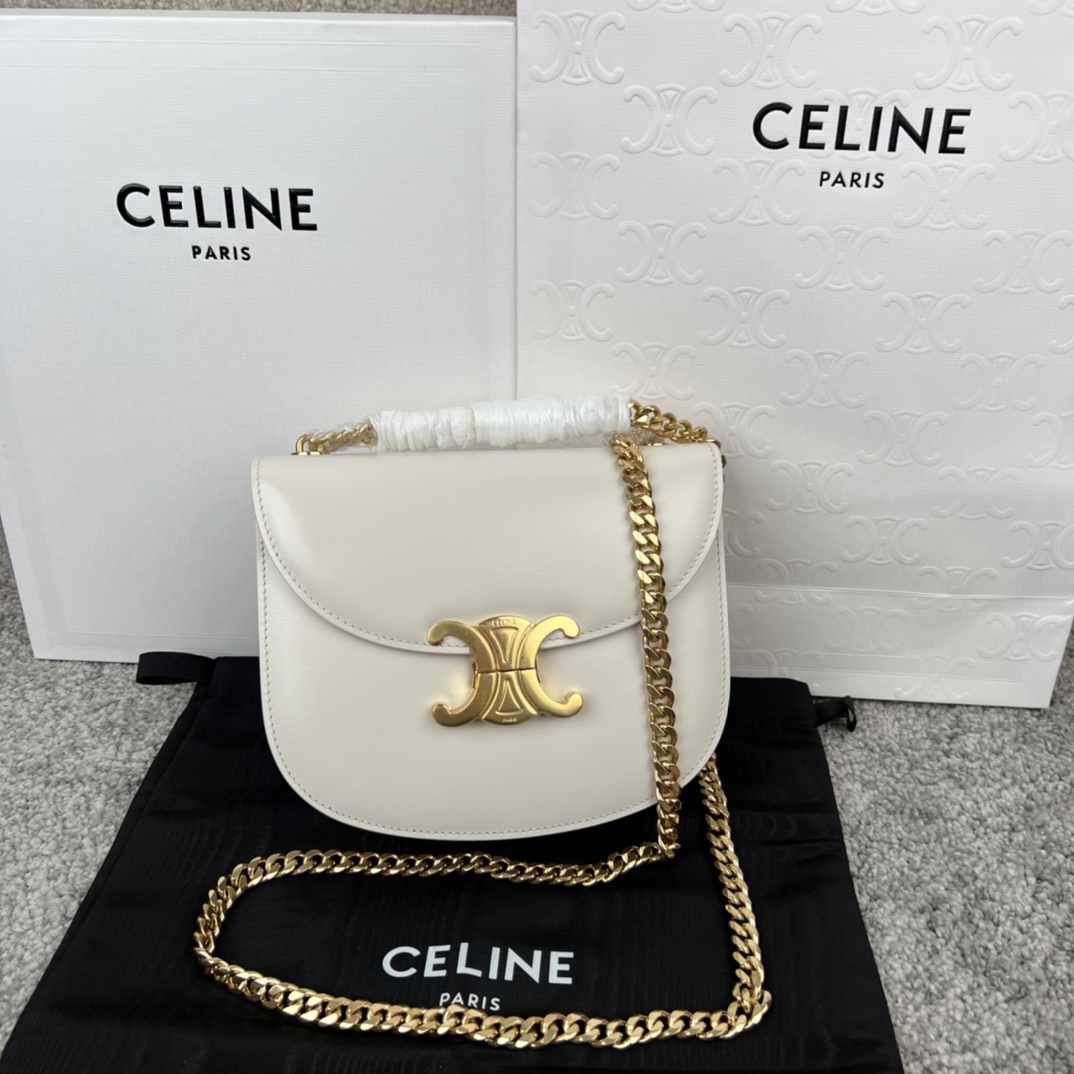 셀린느 Celine 110973 Chain Besace Clea in Shiny Calfskin 19cm