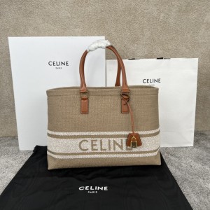 셀린느 Celine 190062 Horizontal Cabas in Textile and Calfskin