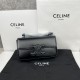 셀린느 Celine 199243 Chain Shoulder Bag Cuir Triomphe in Shiny Calfskin Black 20.5cm