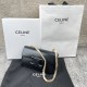 셀린느 Celine 199243 Chain Shoulder Bag Cuir Triomphe in Shiny Calfskin Black 20.5cm