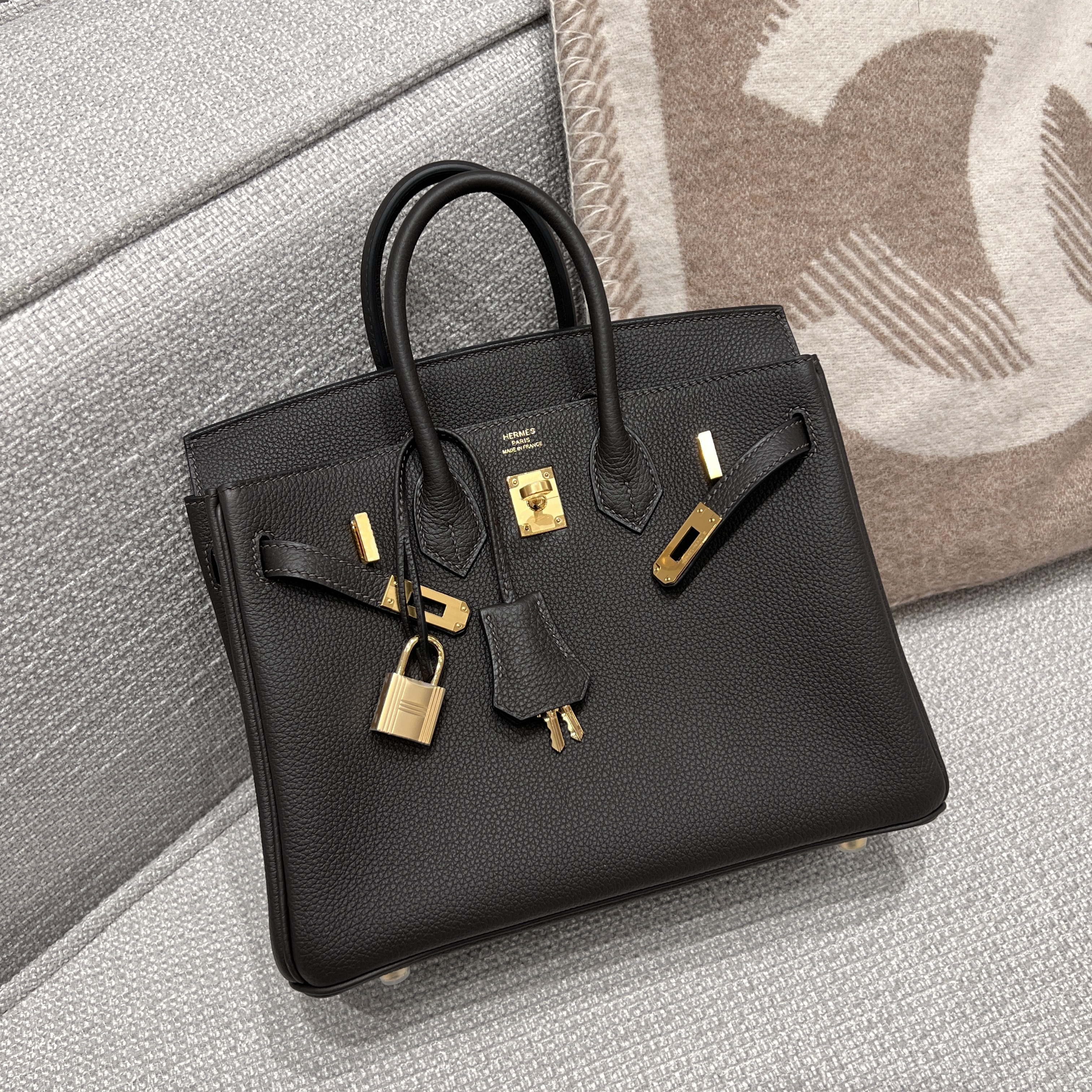 에르메스 Hermes Birkin 25cm Germany Leather 3S Macassar/gold