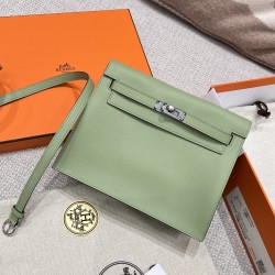 에르메스 Hermes Kelly danse Evercolor 3i Vert Criquet/silver