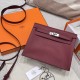 에르메스 Hermes Kelly danse Evercolor 55 Rouge H/silver
