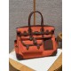 에르메스 Hermes Birkin Cargo 35cm Swift and Canvas G0 Orange Field and 47 Chocolate/silver