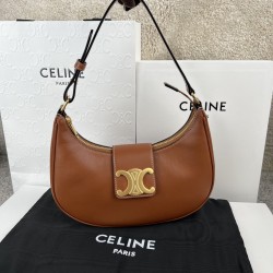 셀린느 Celine 114493 Medium Ava Triomphe Bag in Smooth Calfskin Tan 23cm