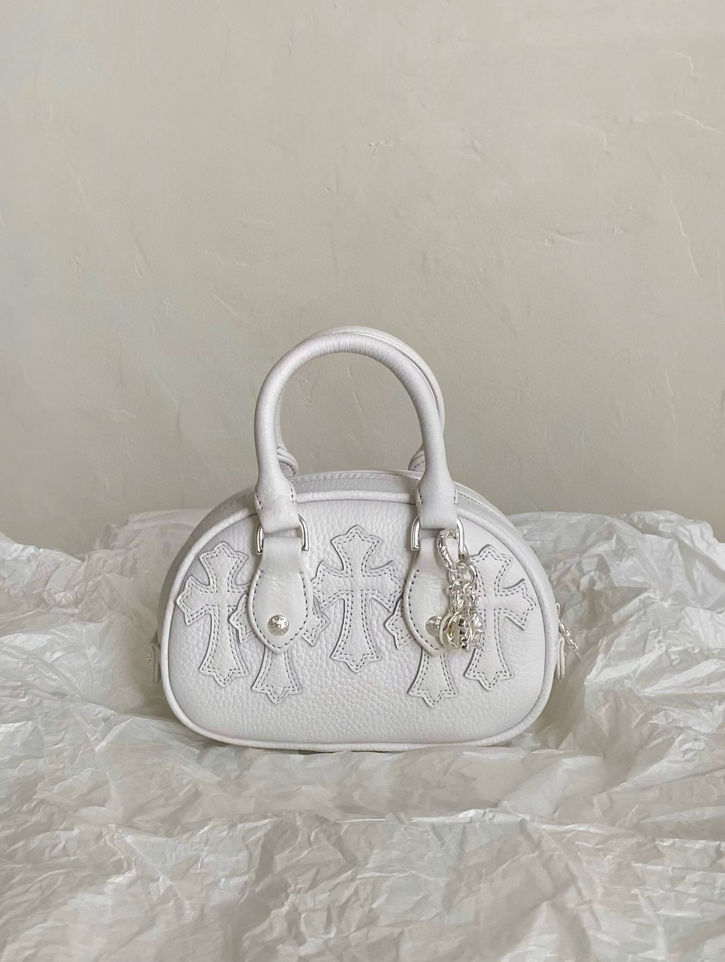 크롬하츠 Chrome Hearts  미니 볼링 백 핸드백 925 실버 장식 3005 22cm