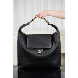 샤넬 Chanel 25k AS5839 Maxi Hobo Bag Black 53cm