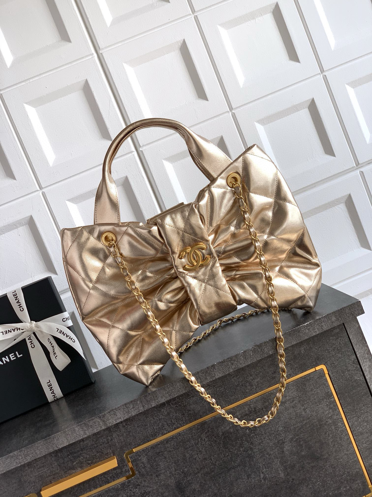 샤넬 Chanel AS5851 Bow Bag gold
